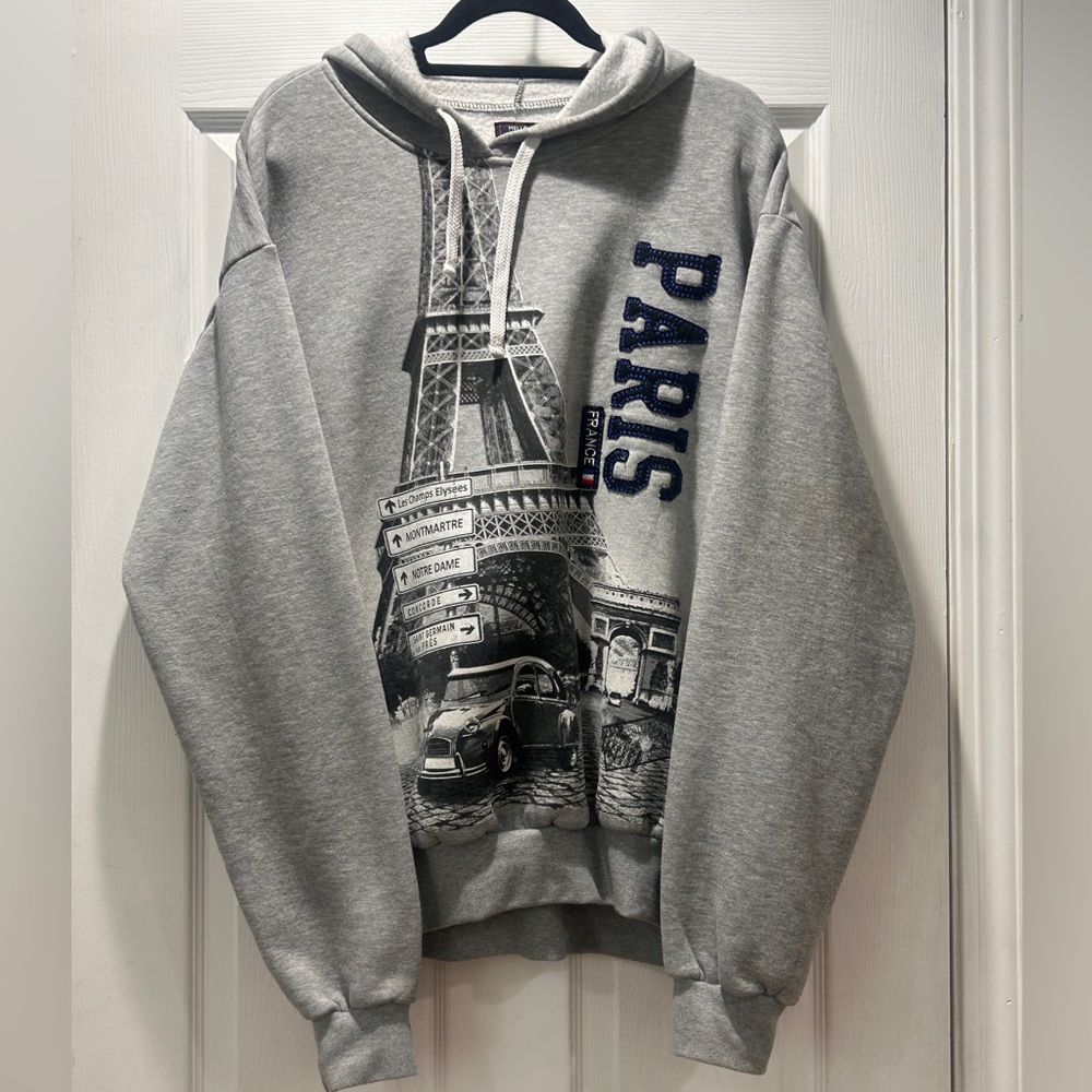 Grey Paris Hoodie Size XL
